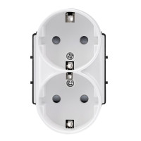 ELEMENT DOUBLE GERMAN SOCKET 16A, WHITE                                                                                                                                                                                                                        