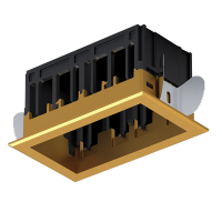 MODENA 2 MODULE RECESSED BOX WITH FRAME BRASS