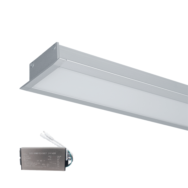 PROFIL LED INCASTRAT S77 48W 4000K 1200MM GRI+KIT EMERGENTA