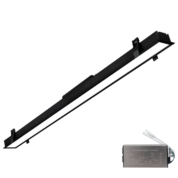 ELMARK PROFIL LED INGUST INGROPAT 1500mm 50W 4000K NEGRU + EMERGENCY KIT