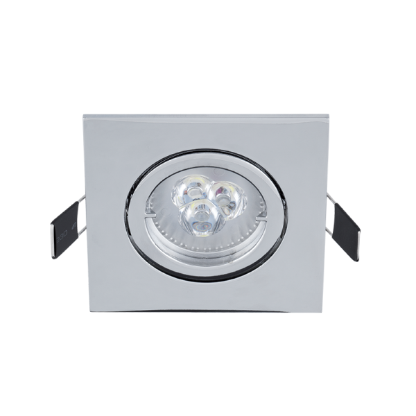 SPOT LED PATRAT METAL 6W GU10 2700K CROM