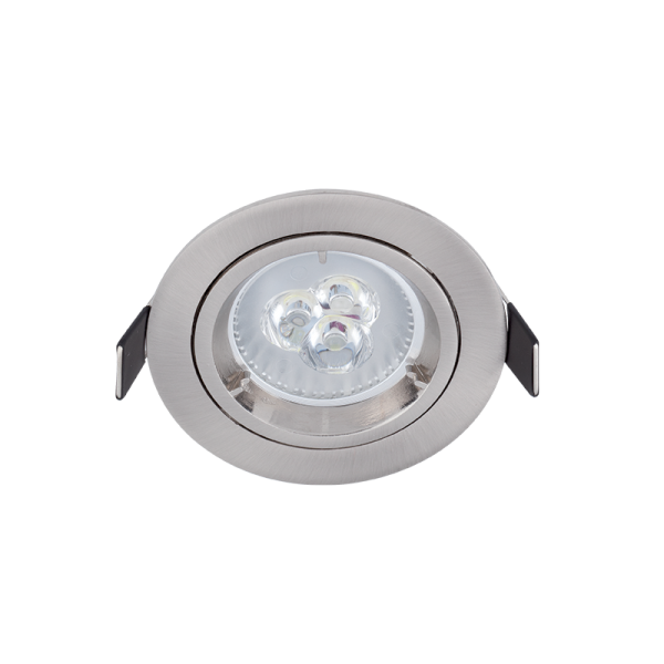 SPOT LED ROTUND METAL 6W GU10 6400K SATIN NICHEL