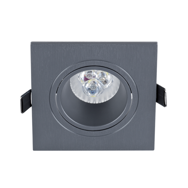 SPOT LED PATRAT PLASTIC 6W GU10 2700K GRAPHITE